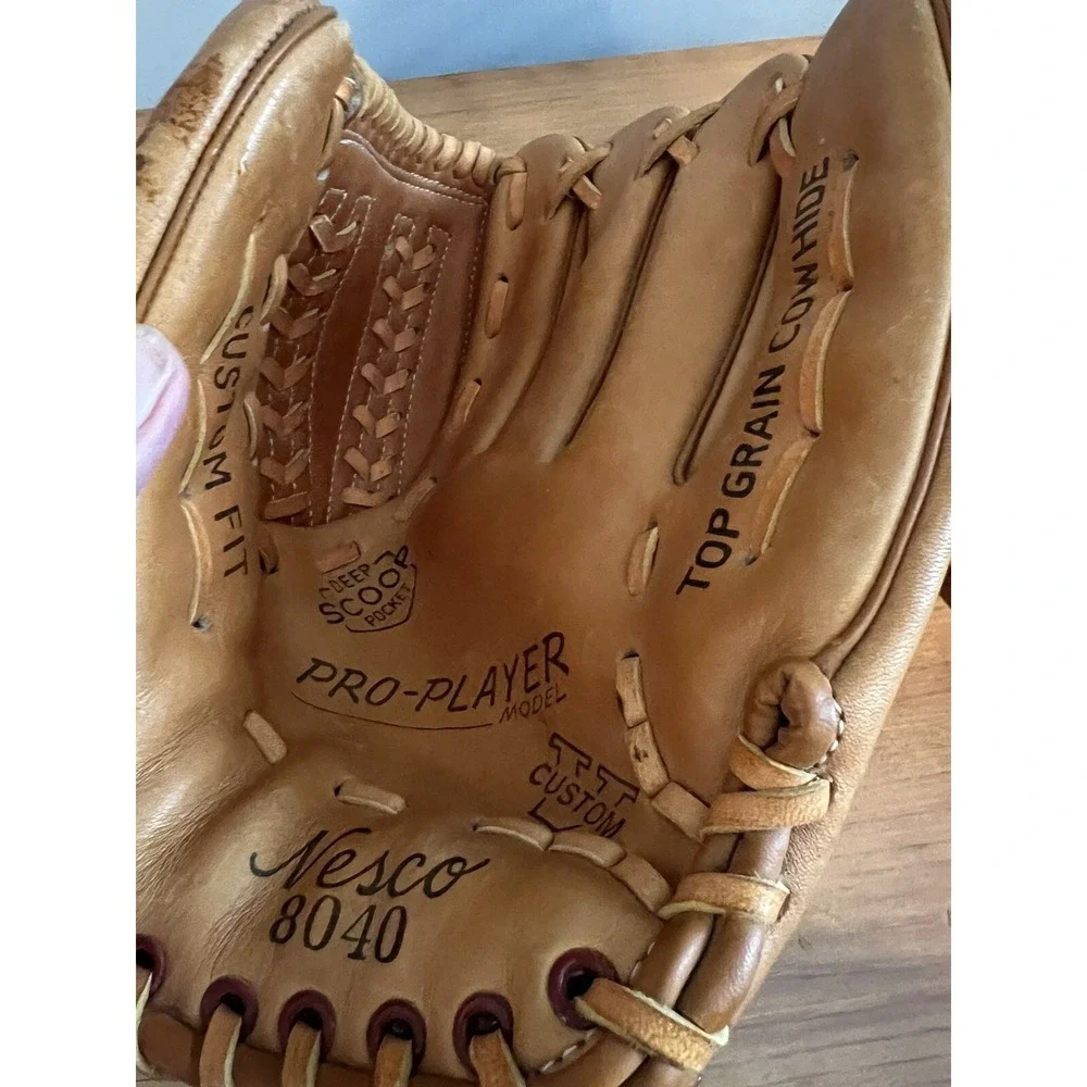 Nesco 8040 Baseball Glove Kids Pro-Player Top Grain Cowhide Deep Scoop Pocket